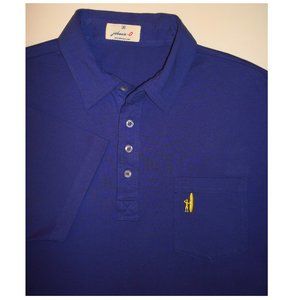 JOHNNIE-O Blue Combed Cotton 4-Button Polo Shirt w/ Logo On Pocket